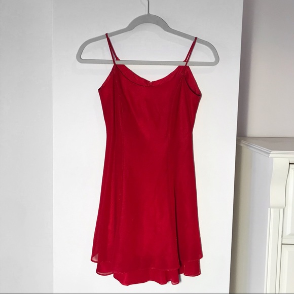 Vintage Red Shiny Mini Dress - Picture 3 of 7